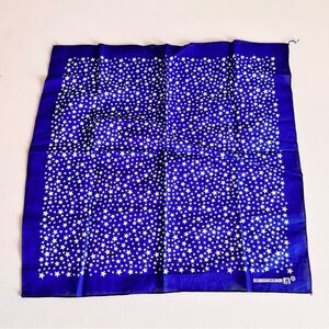 White Stars Print Blue Bandana